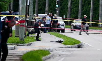 Miembros del FBI, el Departamento del Sheriff y los Servicios Secretos, en la escena del crimen fuera del Trump International Golf Club en West Palm Beach, Florida. Imagen: CHANDAN KHANNA/AFP via Getty Images