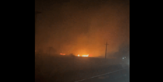 Incendio en zona de Cerro Hu, Paraguarí. Foto: Captura.