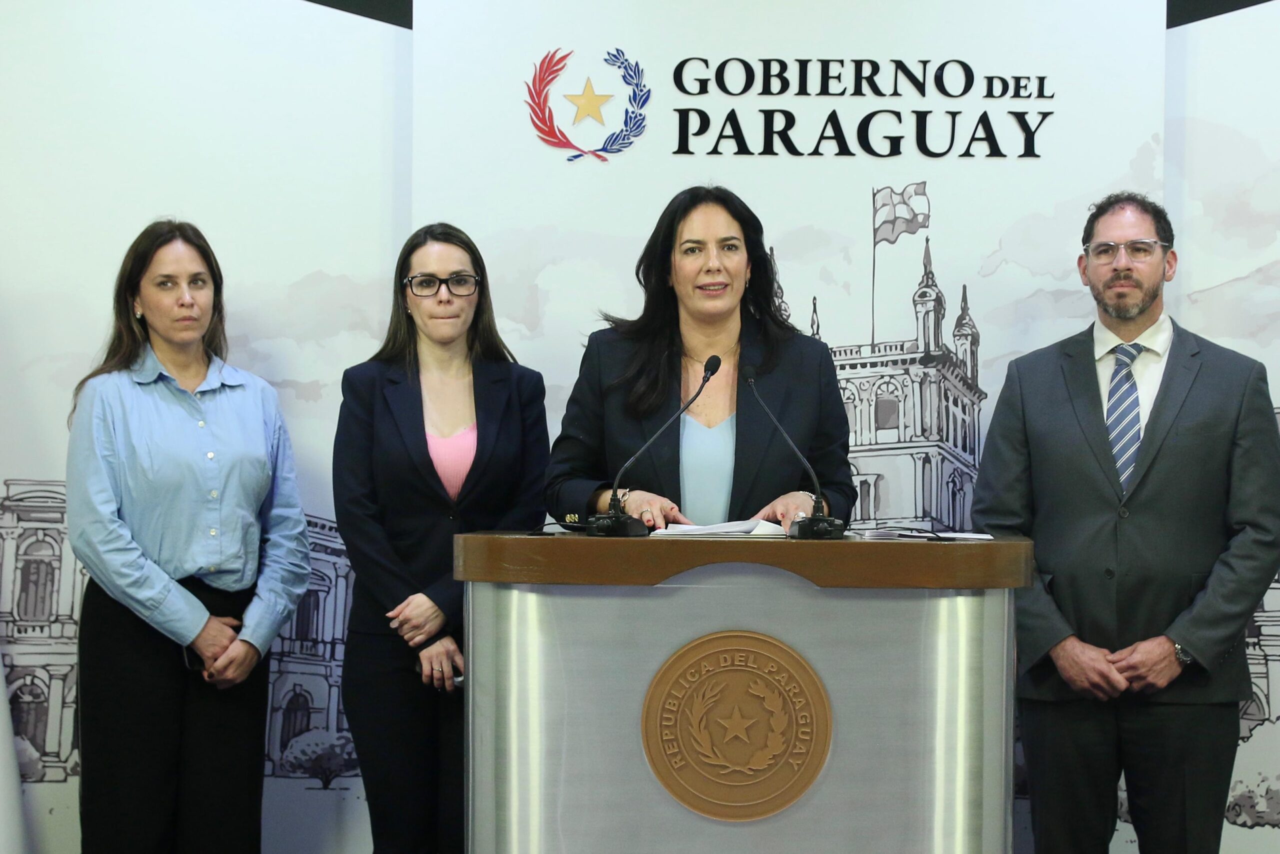 La conferencia de prensa se realizó en Mburuvicha Róga. Foto: Gentileza.