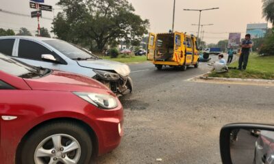 Accidente de tránsito en zona de la Conmebol. Foto: Gentileza.