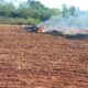 La avioneta quedó incinerada. Foto: Héctor Alegre.