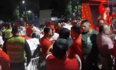 La pelea fue grabada por varios presentes en el lugar. Foto: captura de pantalla.