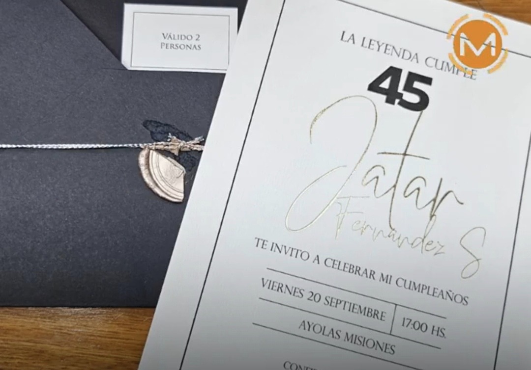 La tarjeta de cumpleaños del diputado Jatar Fernández. Foto: R. 1080 AM.