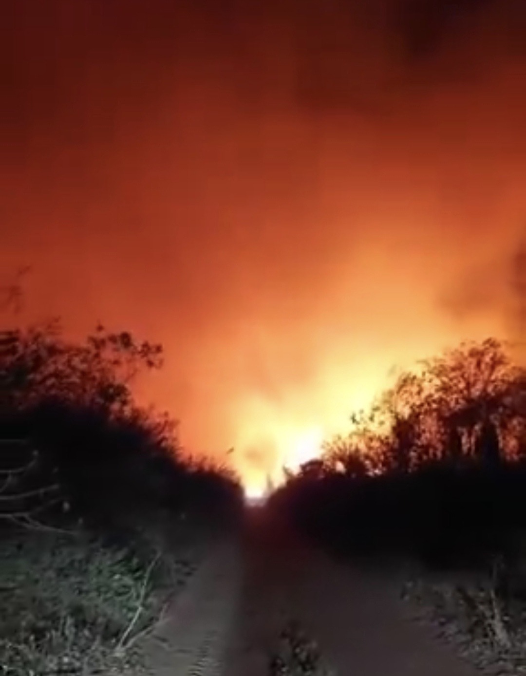 Un feroz incendio se registra en el Cerro Chovoreca en el Chaco Paraguayo. Foto: Captura de pantalla.