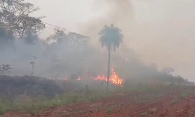 Incendio en el Parque Nacional Cerro Corá. Foto: Captura.