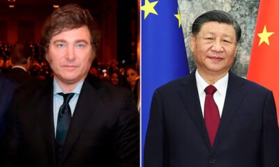 Javier Milei y Xi Jinping. Foto: Infobae.