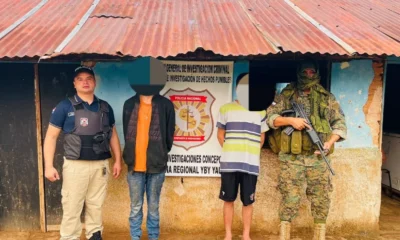 En un operativo policial-fiscal se logró la detención de tres supuestos miembros del PPC en Yby Yaú. Foto: Gentileza.