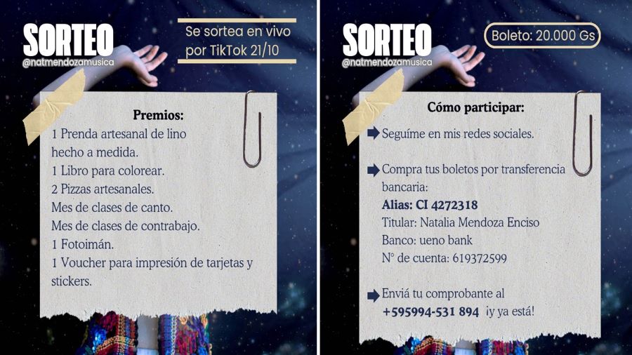 Detalles del sorteo. Cortesía