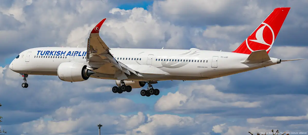 Un Airbus A350-900 de Turkish Airlines. Imagen: Nicolas Economou/NurPhoto/picture alliance