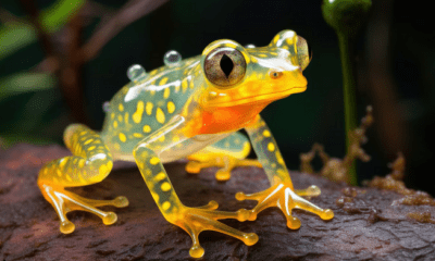 Las ranas de cristal se vuelven casi invisibles durante el día al desviar sus glóbulos rojos hacia el hígado. Foto: Infobae. Freepik.