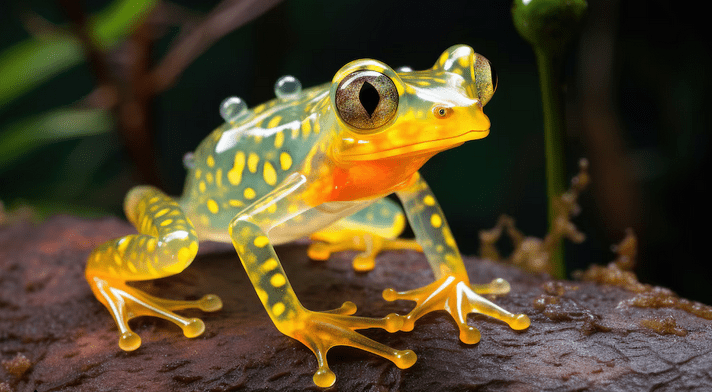 Las ranas de cristal se vuelven casi invisibles durante el día al desviar sus glóbulos rojos hacia el hígado. Foto: Infobae. Freepik.