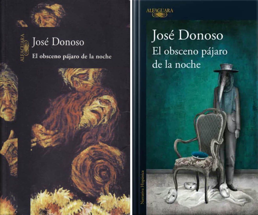 Dos ediciones de "El obsceno pájaro de la noche". Cortesía