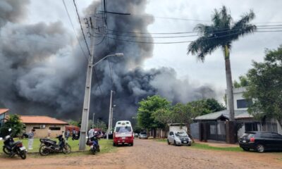 Incendio de gran magnitud en Capiatá. Foto: Raúl Bogarín.