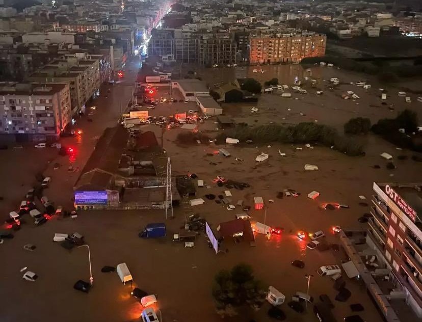 Inundación en Valencia, España. Foto: X