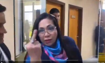 Así respondió la senadora a la prensa. Foto: Captura de pantalla.