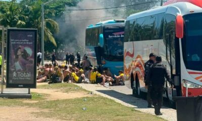 Severos incidentes se produjeron este miércoles en la ciudad de Río de Janeiro con simpatizantes del club Peñarol de Montevideo. Foto: El Litoral de Argentina,