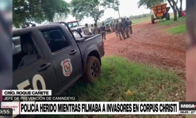 Policia herido en procedimiento. Foto: Captura de pantalla.