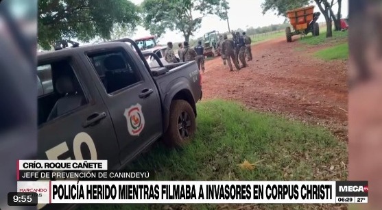 Policia herido en procedimiento. Foto: Captura de pantalla.