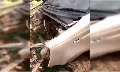 La mujer encontró solo los hierros de su vehículo. Foto: Captura.