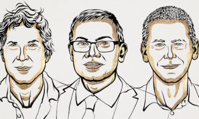 David Baker, Demis Hassabis y John M. Jumper. Foto: Infobae.