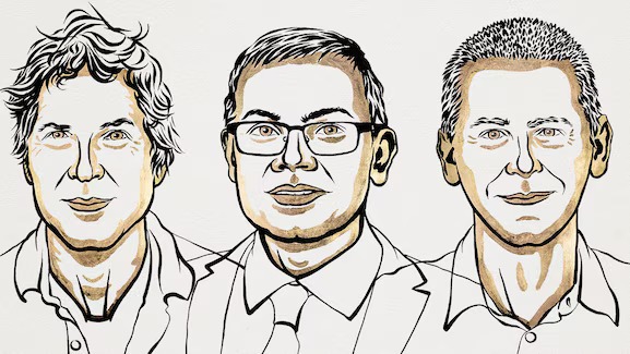 David Baker, Demis Hassabis y John M. Jumper. Foto: Infobae.