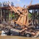 El puente de madera se desplomó. Foto: Gentileza.