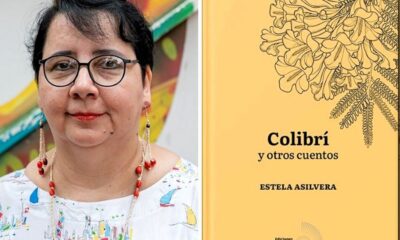 La autora Estela Asilvera y su libro "Colibrí y otros cuentos" (Ediciones Del Nautilus). Cortesía