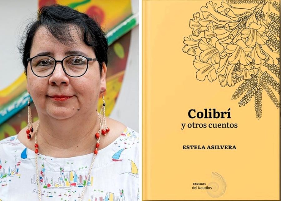 La autora Estela Asilvera y su libro "Colibrí y otros cuentos" (Ediciones Del Nautilus). Cortesía