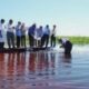 Misioneros japoneses dedicados a la pesca. Foto: Captura