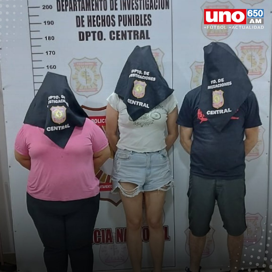 Tres personas detenidas, entre ellos, una menor. Foto: R. 650 AM.