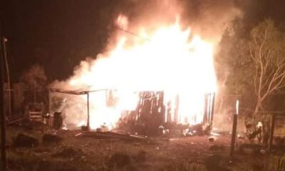 La vivienda quedó destruida. Foto: Frontera Py.