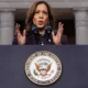 Kamala Harris se dirige a sus seguidores en Washington. Imagen: Kevin Lamarque/