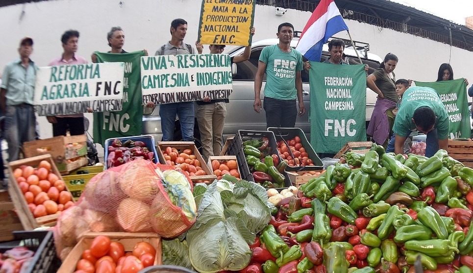 Productores lanzaron sus productos frente al MAG. Foto: Gentileza.