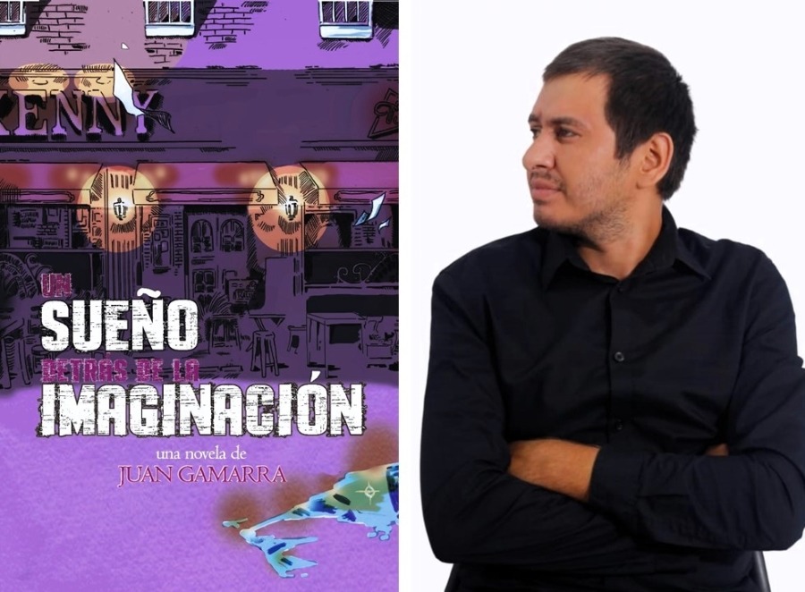 Portada del libro "Un sueño detrás de la imaginación" y su autor, Juan Gamarra (Che Ha Nde Editora). Cortesía