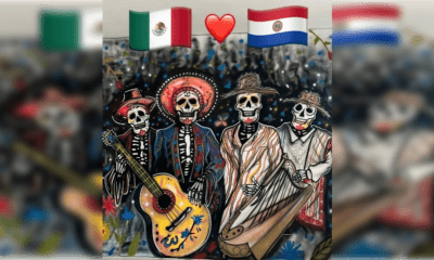 Mural del Día de los Muertos. Foto: Captura.