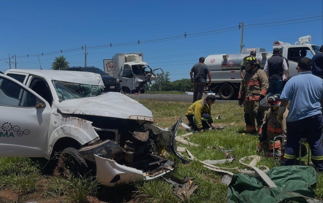 Accidente en San Juan Bautista - Misiones. Foto: Ñanduti.