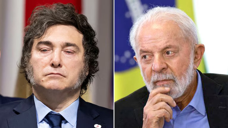 Javier Milei y Lula da Silva. Foto: Infobae.