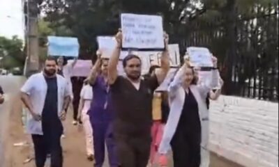 Reclamo de médicos residentes. Foto: Captura.