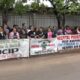 Manifestación de funcionarios del Hospital Acosta Ñú. Foto: El Nacional.