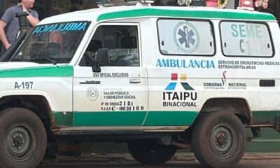 La ambulancia utilizada es la única de la ciudad. Foto: Captura.