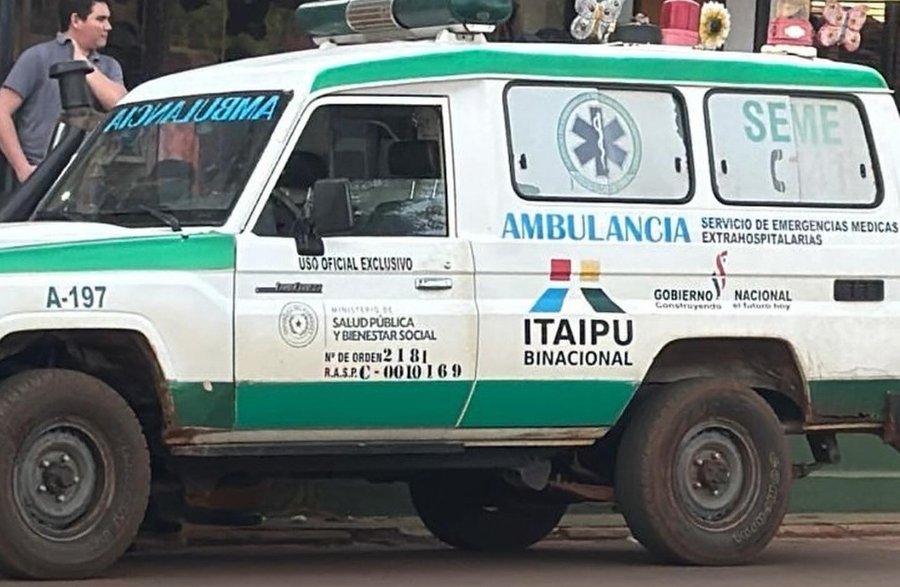 La ambulancia utilizada es la única de la ciudad. Foto: Captura.