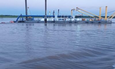 Mantenimiento de emergencia del río Paraná. Foto: Gentileza.