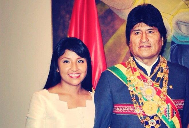 Evaliz junto a su padre Evo Morales. Foto: Archivo.