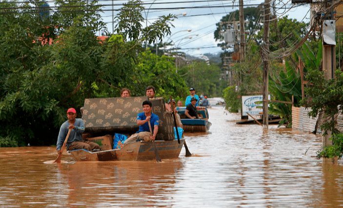 Inundación en Bolivia. Foto: Infobae.