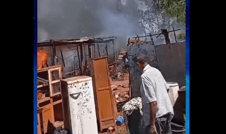 Incendio en vivienda del barrio San Cayetano. Foto: Captura. 