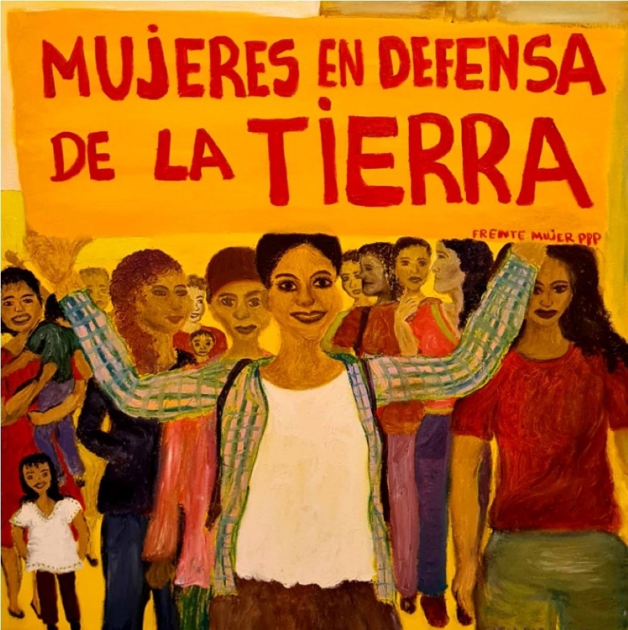 Muestra "Incurables". Carla Caballero: "Mujeres en defensa de la tierra". Pintura al óleo, 60x40 cm, 2023. Cortesía