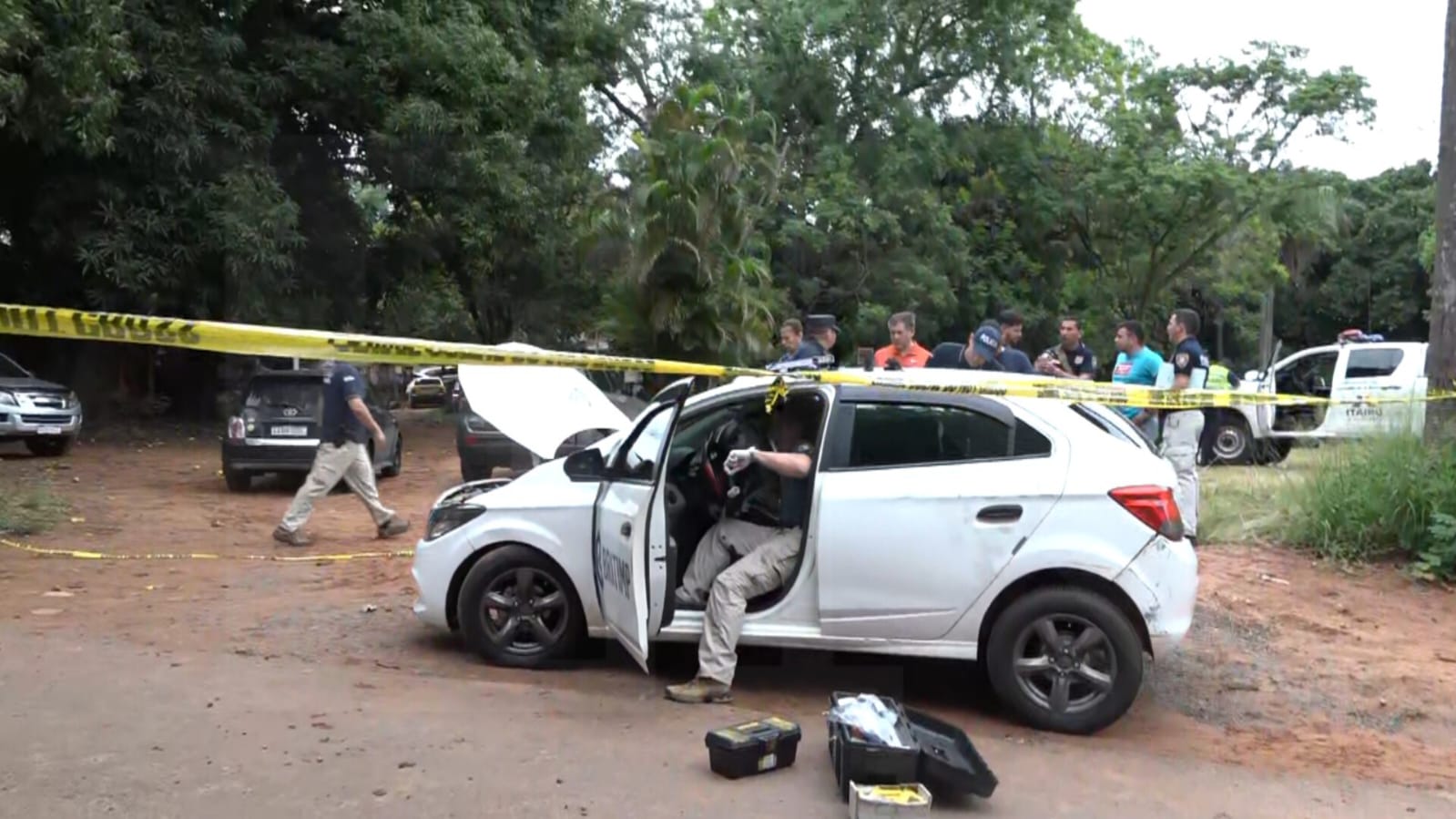 En este vehículo fue liberado la esposa del gerente en Fernando de la Mora. Foto: El Nacional.