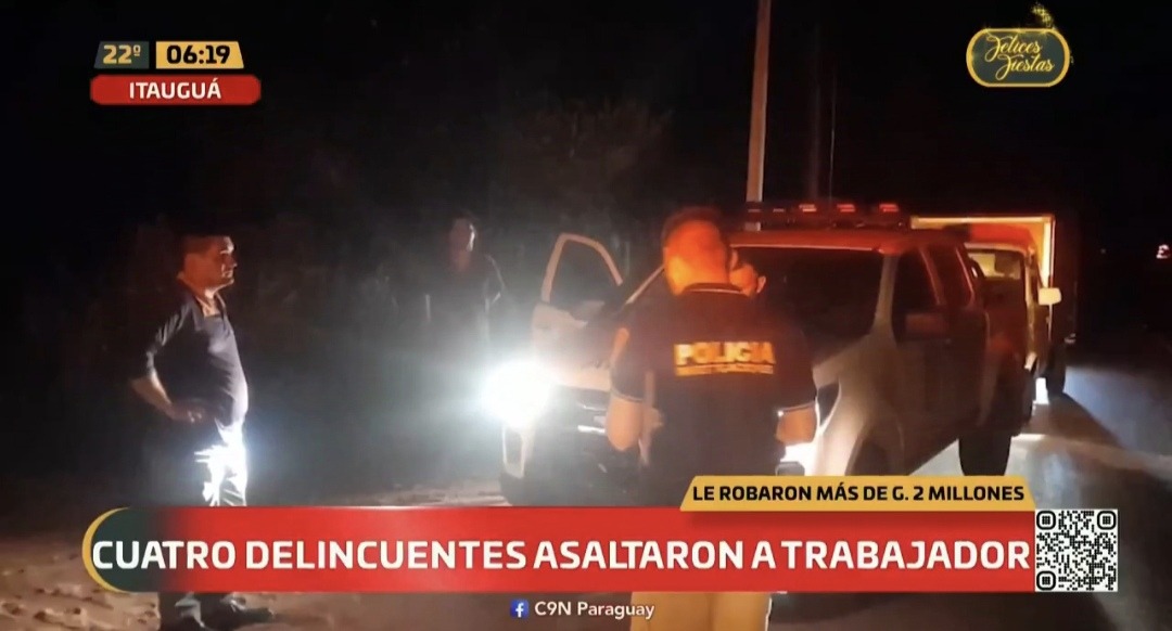 Asalto a comerciante en Itauguá. Foto: Captura de pantalla.