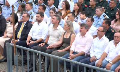 Pedro Alliana, Santiago Peña, Leticia Ocampos y Denis Lichi en la misa de Caacupé. Foto: El Nacional.