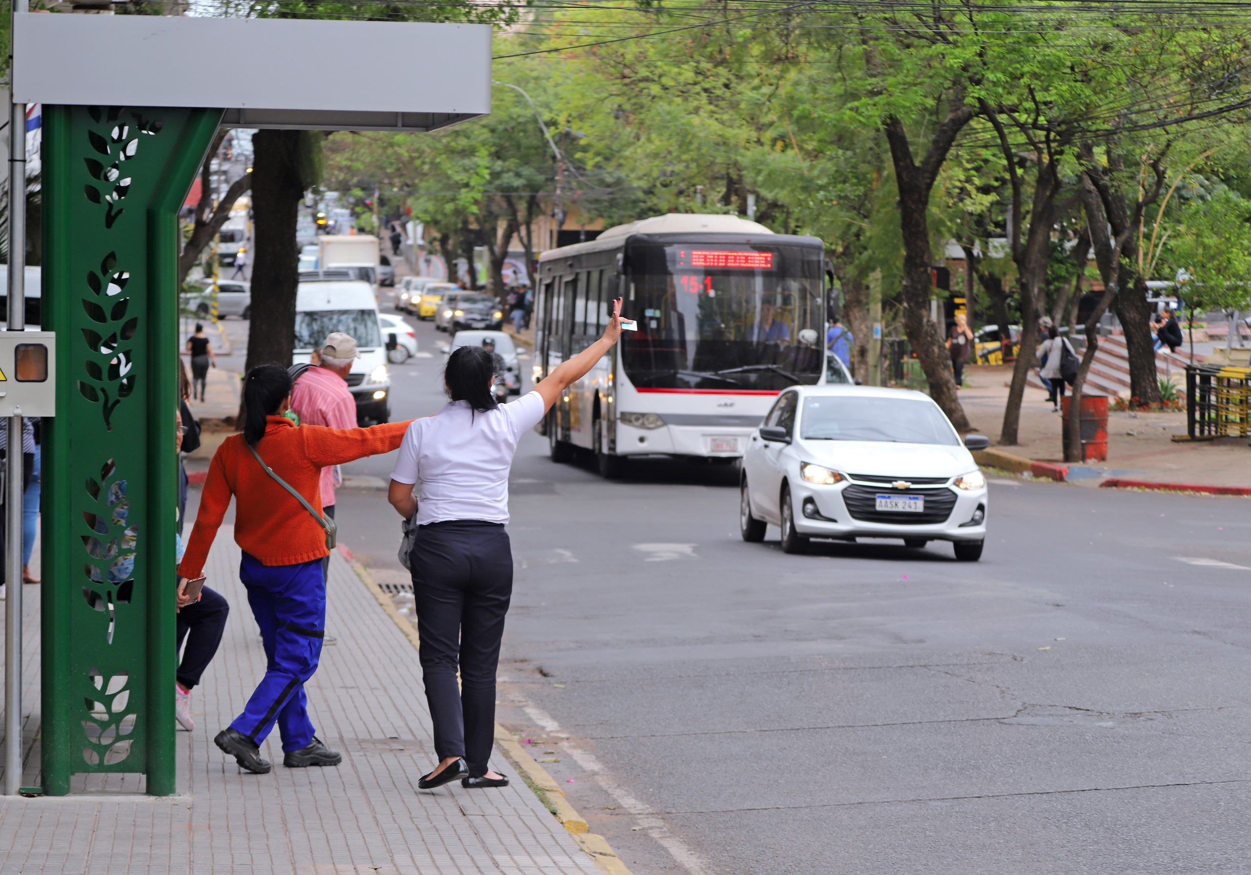 Buses del transporte público. Foto: MOPC.